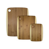 Totally Bamboo All-Natural Bamboo Two-Tone 3-Pcs Cutting Board Set - Brown
