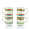Everything Kitchens Modern Flat 15oz Mugs (Set of 4) | Peace & Love | stoneware