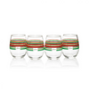 Fiesta® 15oz Stemless Glassware (Set of 4) | Shamrock Fiesta® Stripes - Colorful Glasses