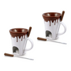 Swissmar Chocolate Fondue Set for Two , Brown & White