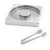 Swissmar Glass Rimmer with Garnish Tongs ,Stainless Steel