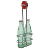 TableCraft 1oz Coca-Cola Salt & Pepper Shakers / Jars | Green Tinted Glass with Retro Rack
