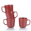 Everything Kitchens Deep Matte 12oz Mugs (Set of 4) | Red - Stoneware