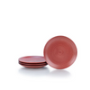 Everything Kitchens Deep Matte 8" Side Plates (Set of 4) | Red - Stoneware
