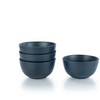 Everything Kitchens Deep Matte 6" Bowls (Set of 4) | Charcoal - Circular Pattern, Stoneware